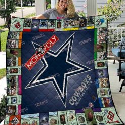 Cowboys Football Team Monopoly Quilt Blanket
