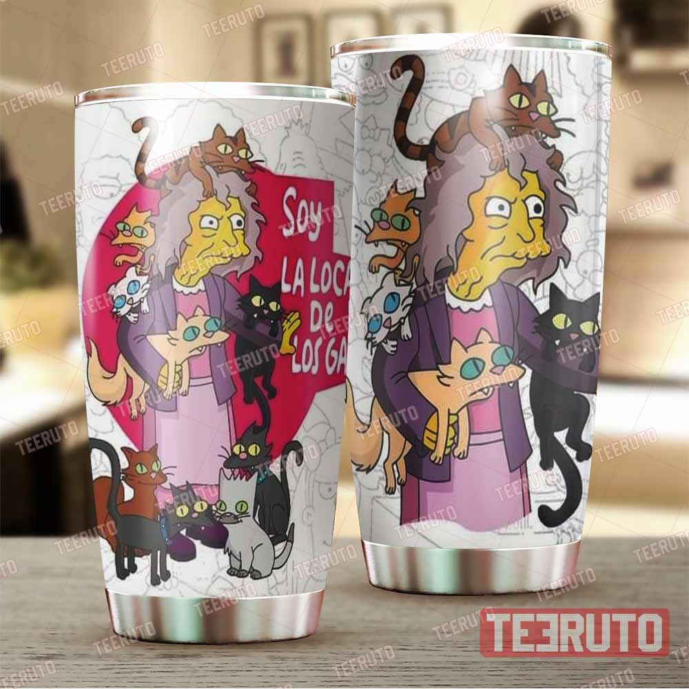 Crazy Cat Lady The Simpsons Stainless Tumbler