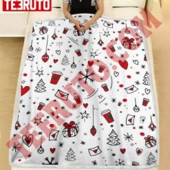 Cute Chrsitmas Icons Pattern 2023 Fleece Blanket