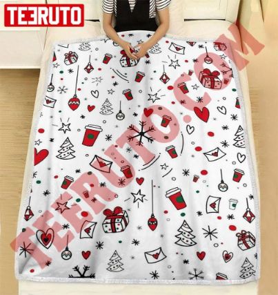 Cute Chrsitmas Icons Pattern 2023 Fleece Blanket Cute Chrsitmas Icons Pattern 2023 Fleece Blanket