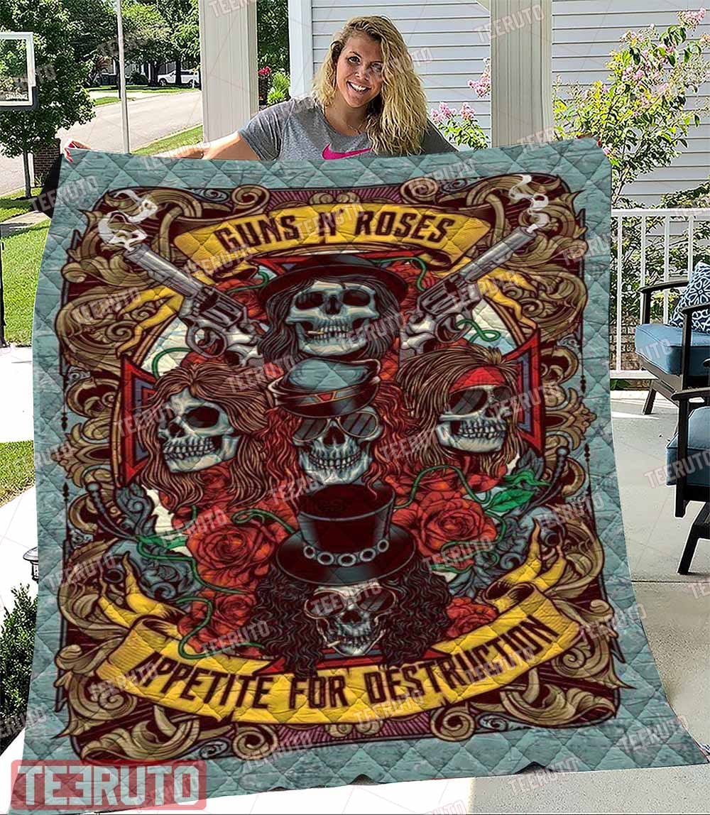 Guns N' Roses Appetite For Destruction Artwork Quilt Blanket - Teeruto