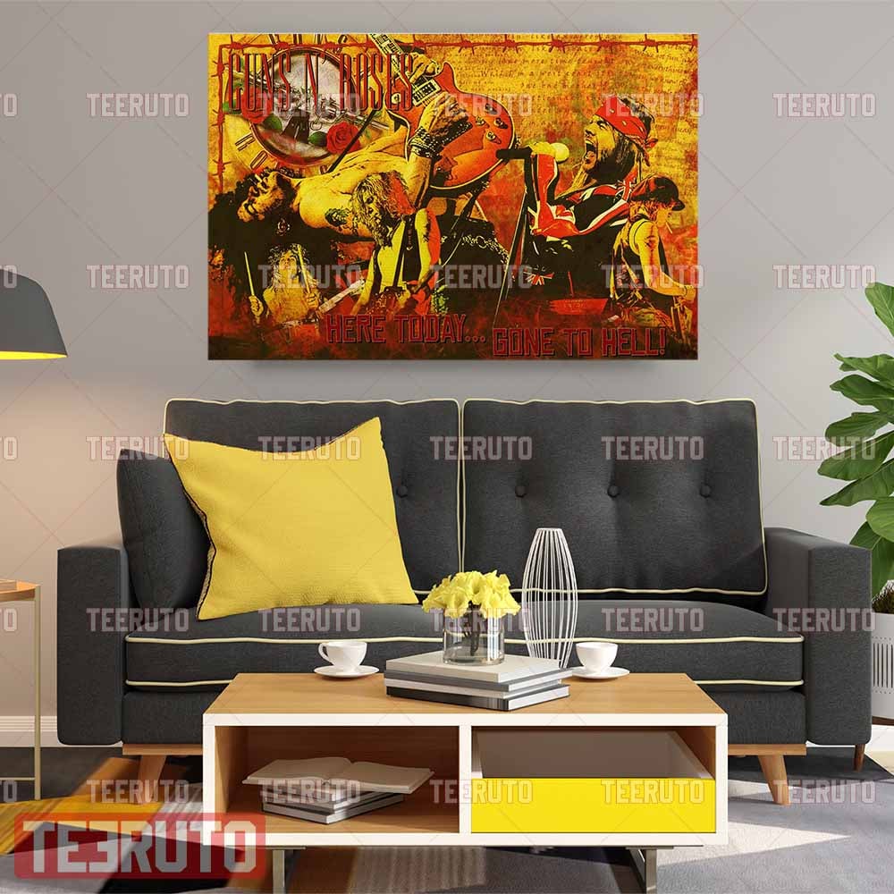 Here Today Gone To Hell Guns N Roses Landscape Canvas