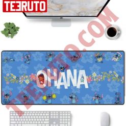 Lilo And Stitch Pattern Blue Mousepad