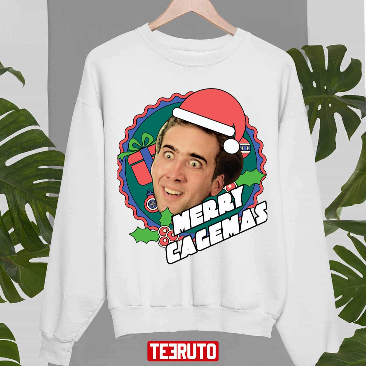 Merry Cagemas Nicolas Cage Christmas Unisex Sweatshirt Merry Cagemas Nicolas Cage Christmas Unisex Sweatshirt