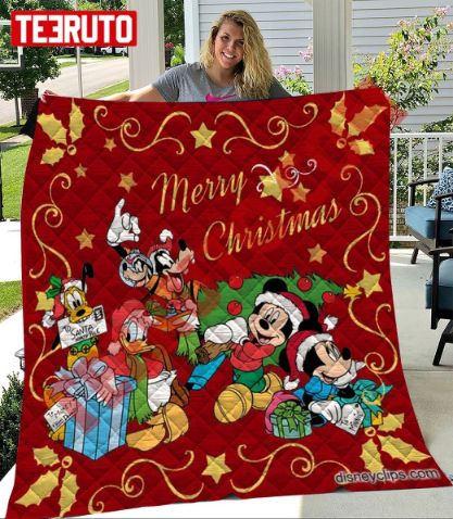 Mickey Mouse Houston Astros Christmas Quilt Blanket - Teeruto