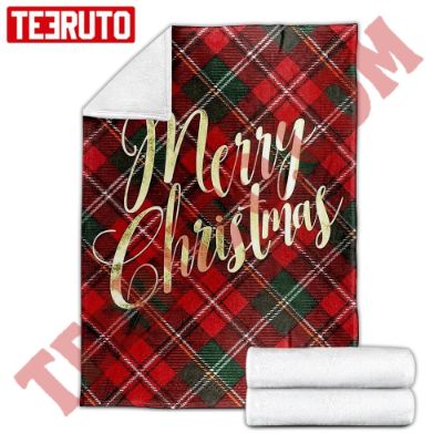 Merry Christmas Plaid Fleece Blanket