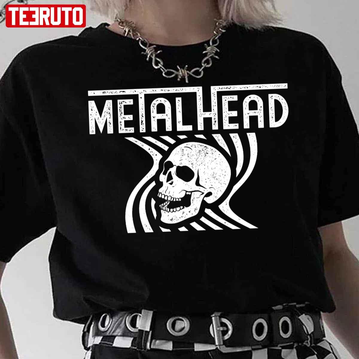 Metalhead White Skeleton Unisex T-Shirt