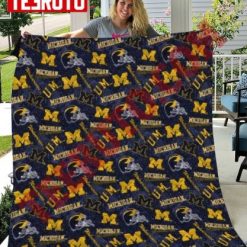Michigan Allover Collegiate Quilt Blanket
