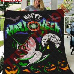 Mickey Mouse Said Happy Halloween Boo Night Spooky Quilt Blanket