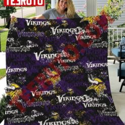 Minnesota Vikings Weathered Look Nfl Quilt Blanket