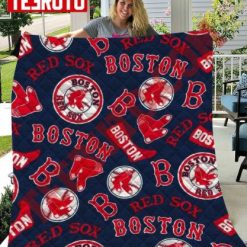 Mlb Boston Red Sox Hall Of Fame Print Baseball Quilt Blanket