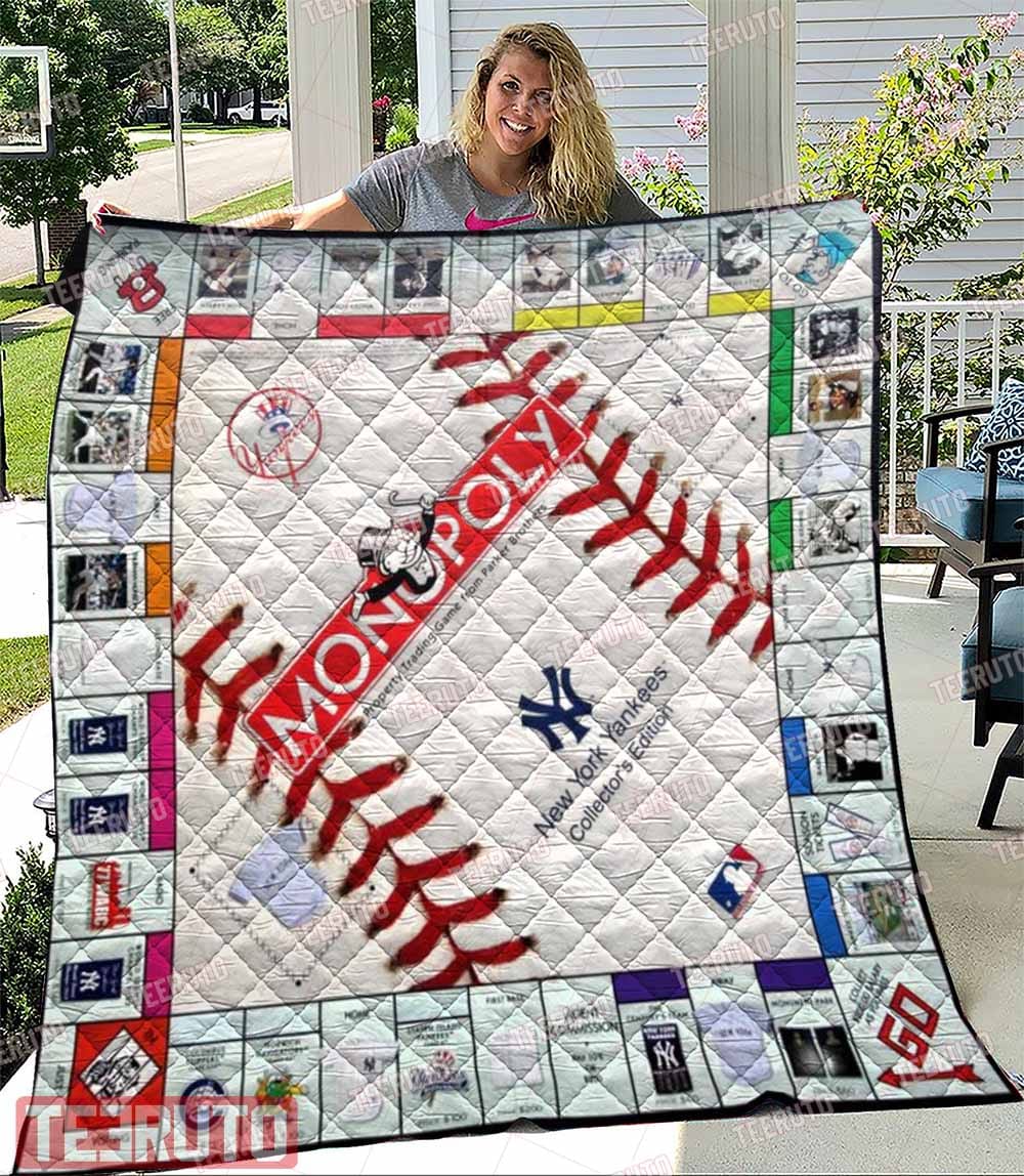 NY New York Yankees Baseball Monopoly Quilt Blanket - Teeruto