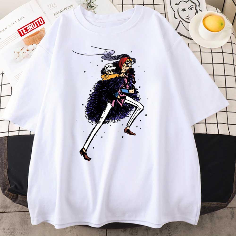 One Piece Law And Corazon Walking Color Unisex T-Shirt