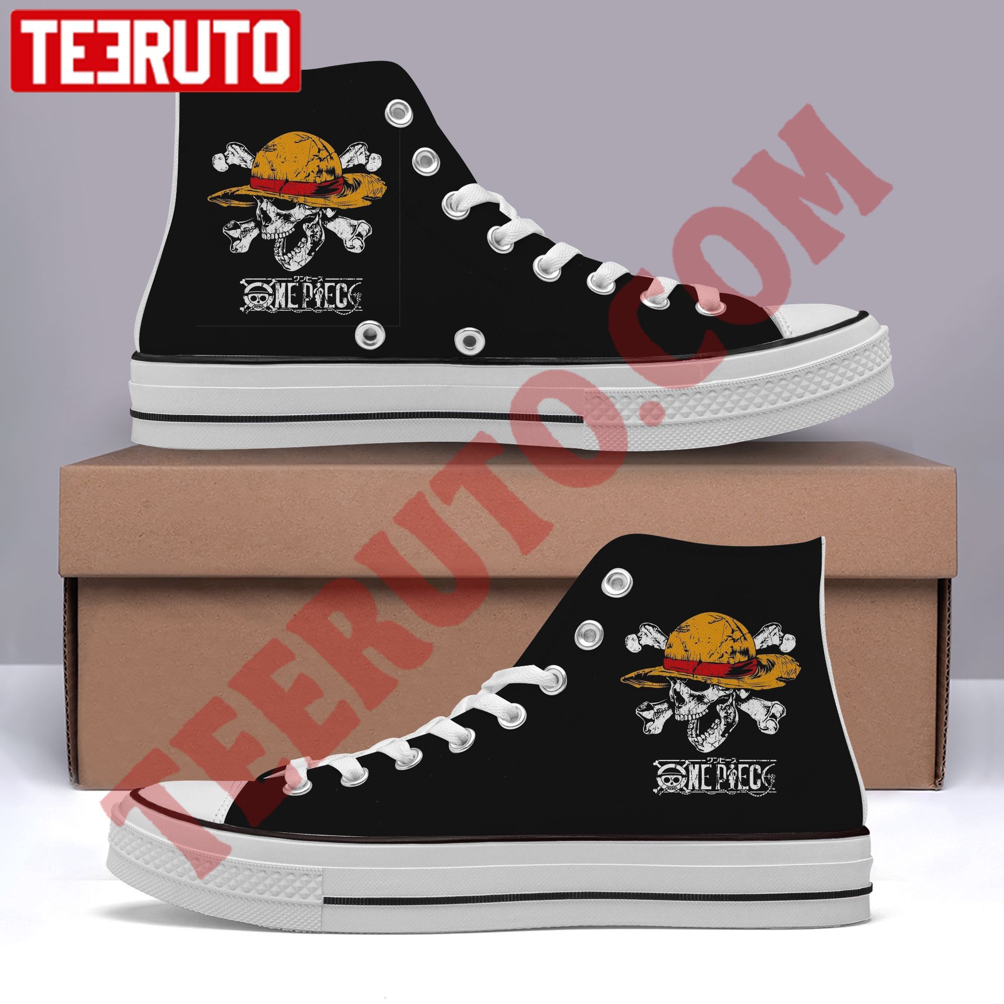 One Piece Skull Art Halloween High Top Retro Shoes