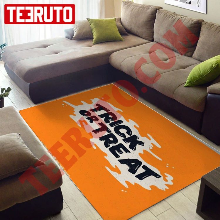 Orange Pattern Trick Or Treat Halloween Rug