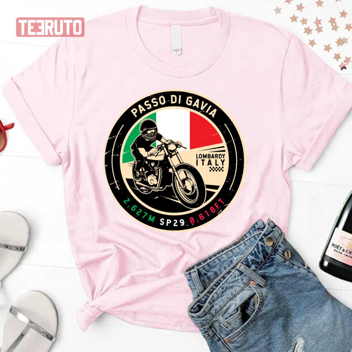 Passo Di Gavia Italy Gavia Pass Motorcycle Unisex T-Shirt