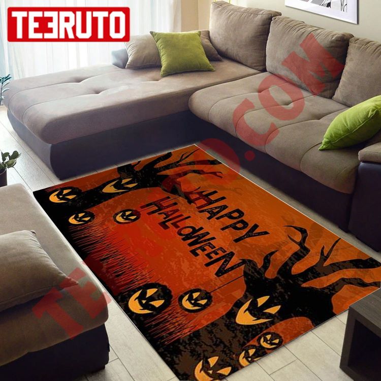 Scary House Happy Halloween Rug