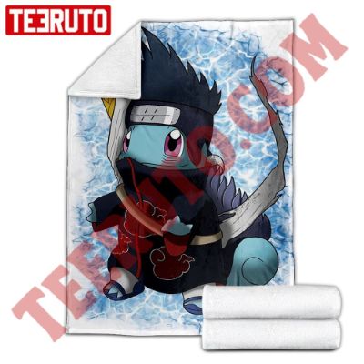 Squirtle And Kisami Pokemon Naruto Fleece Blanket