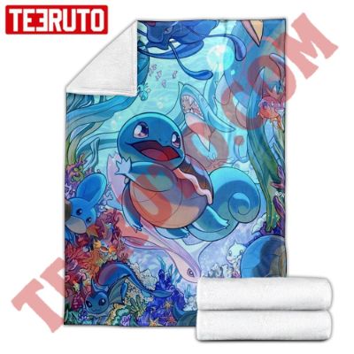 Squirtle Under The Sea Pokemon Fleece Blanket