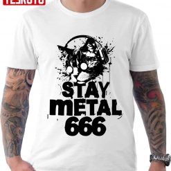 Stay Metal 666 Cat Metalhead Design Unisex T-Shirt