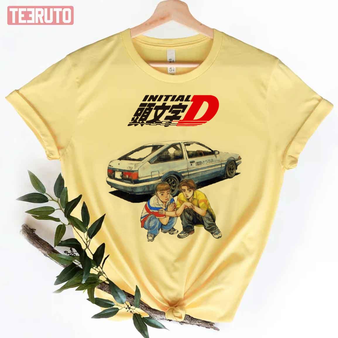 Takumi And Itsuki Drift Car Graphic T-Shirt