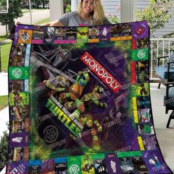 Teenage Mutant Ninja Turtles Monopoly Quilt Blanket
