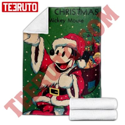 The Chill Of Winter Merry Christmas From Micke Mouse Retro Fleece Blanket
