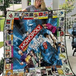 The Rolling Stones Band Monopoly Quilt Blanket