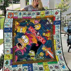 The Simpsons Monopoly Quilt Blanket