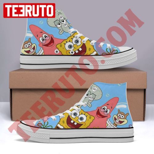 Tilt Your Head Spongebob Cute Cartoon High Top Retro Shoes