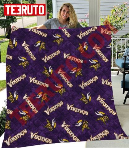 Traditions Minnesota Vikings Flannel Fabric Quilt Blanket - Teeruto