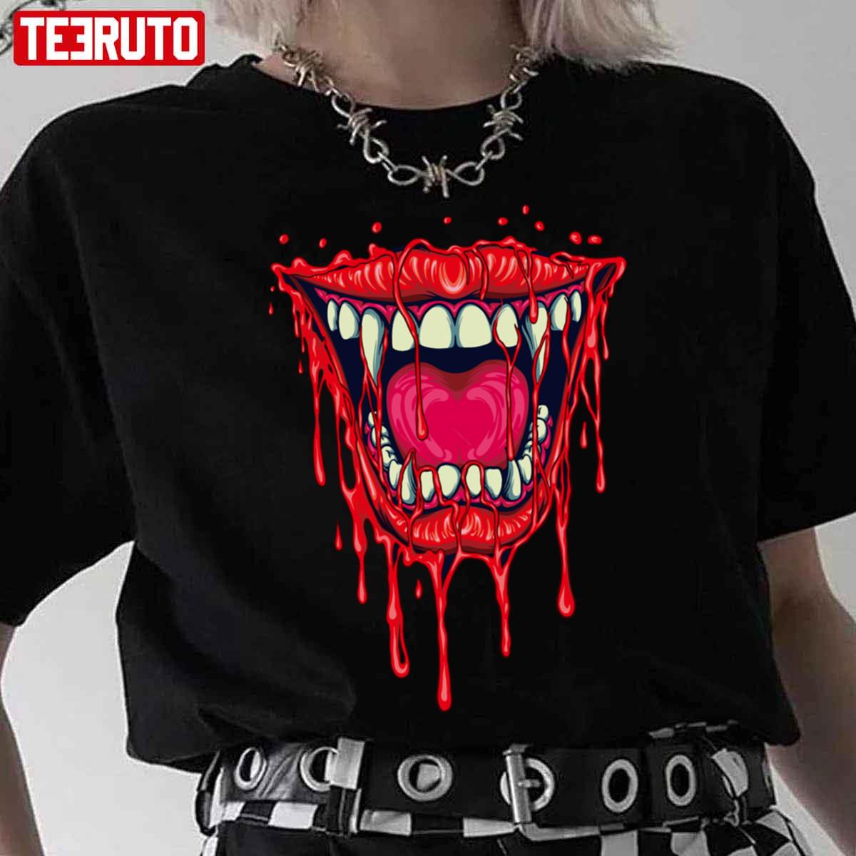 Vampire Bite & Kiss Halloween Unisex T-Shirt