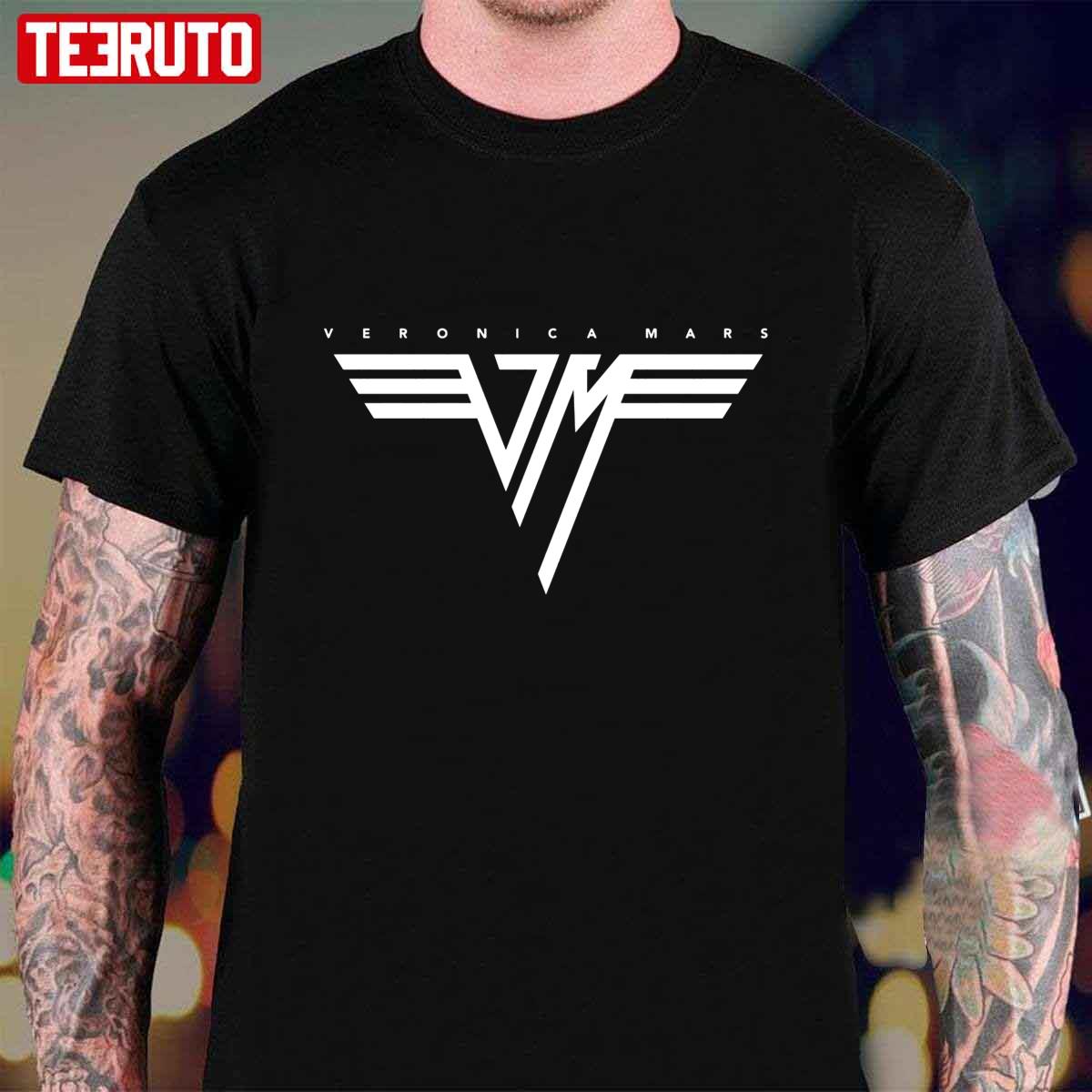 Verockin Mars Fitted White Logo Unisex T-Shirt