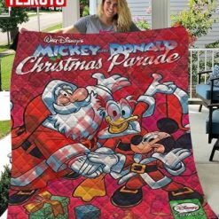 Vintage Mickey And Donald Christmas Quilt Blanket