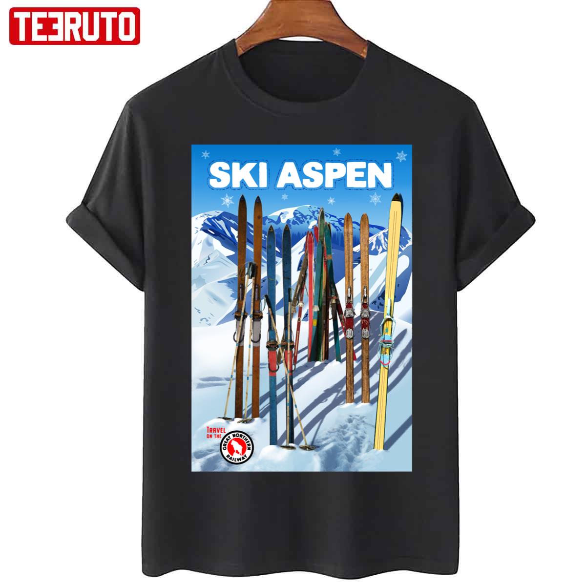 Vintage Style Ski Aspen Travel Unisex T-Shirt