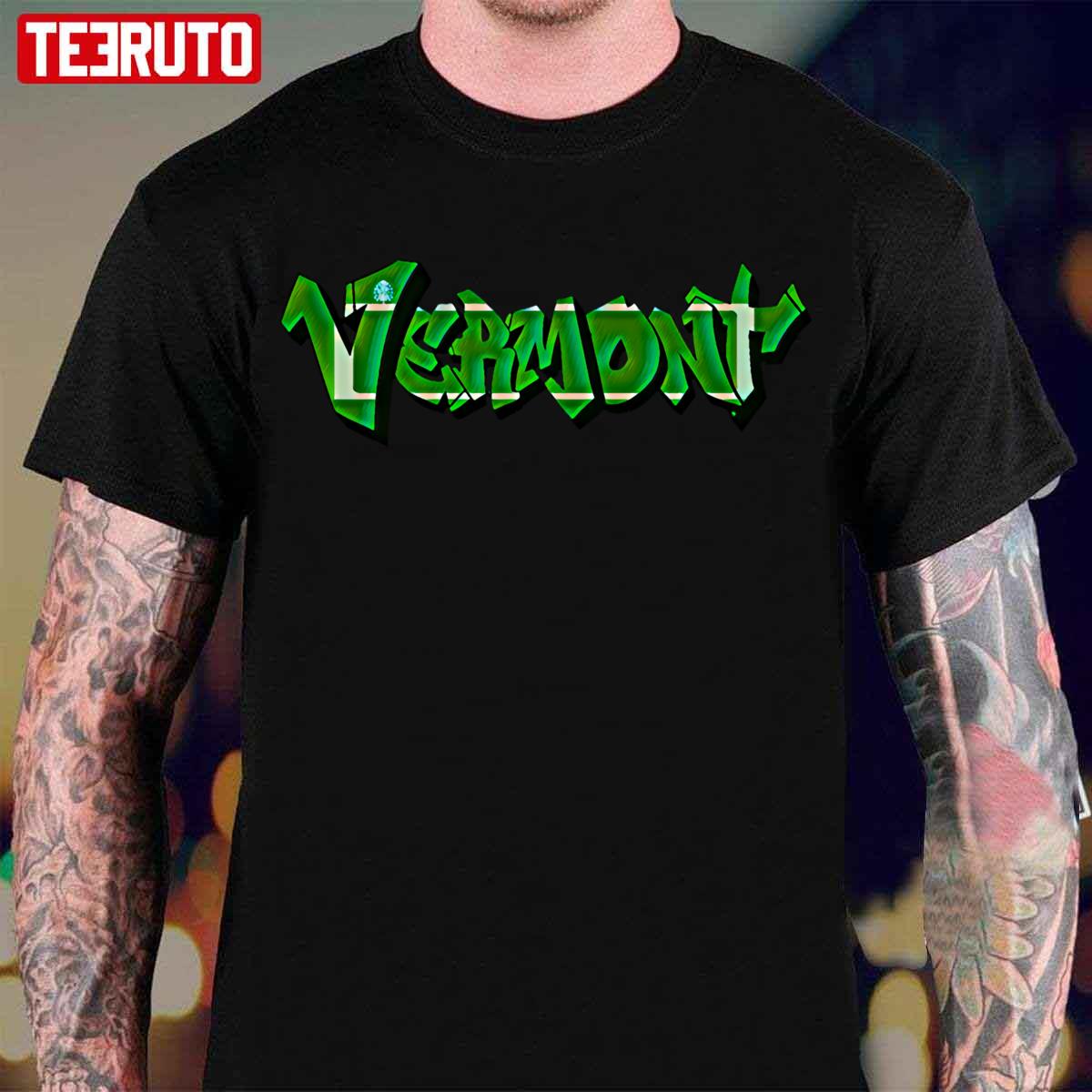 Vintage Vermont License Plate Graffiti Unisex T-Shirt