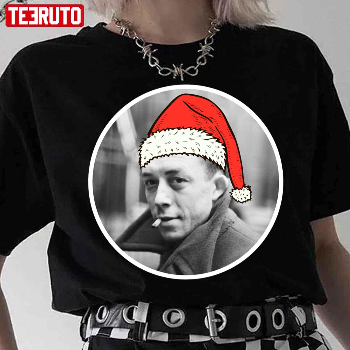 Wearing A Santa Hat Albert Camus Unisex T-Shirt