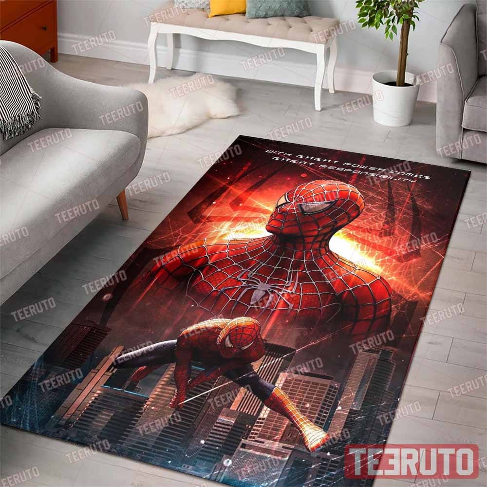 With Great Power Comes Spider Man Rug