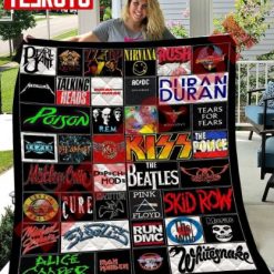 80s Rock And Roll Blanket Vintage Quilt Blanket