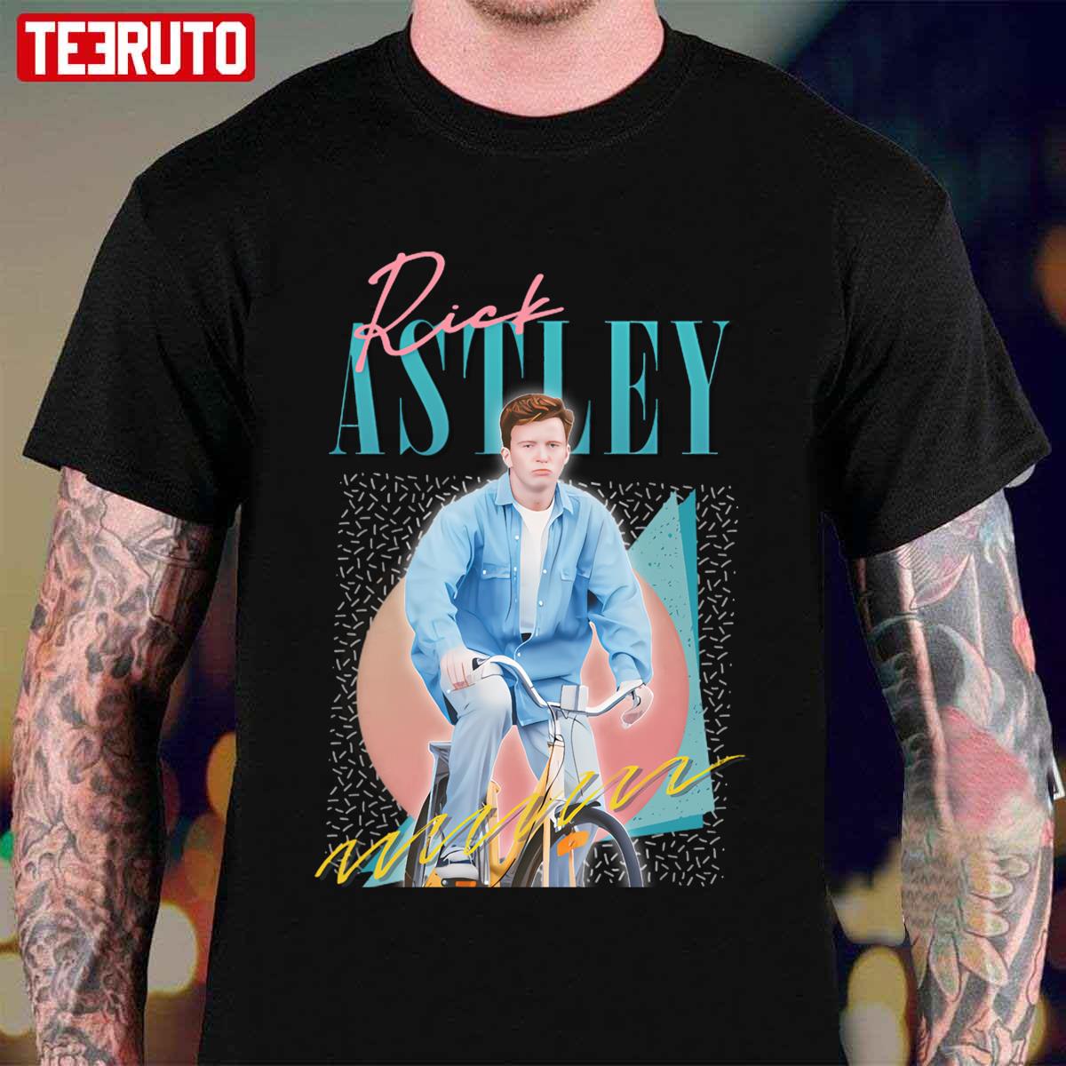 80s Vibin’ Cyclin’ Aesthetic Rick Astley Unisex T-Shirt