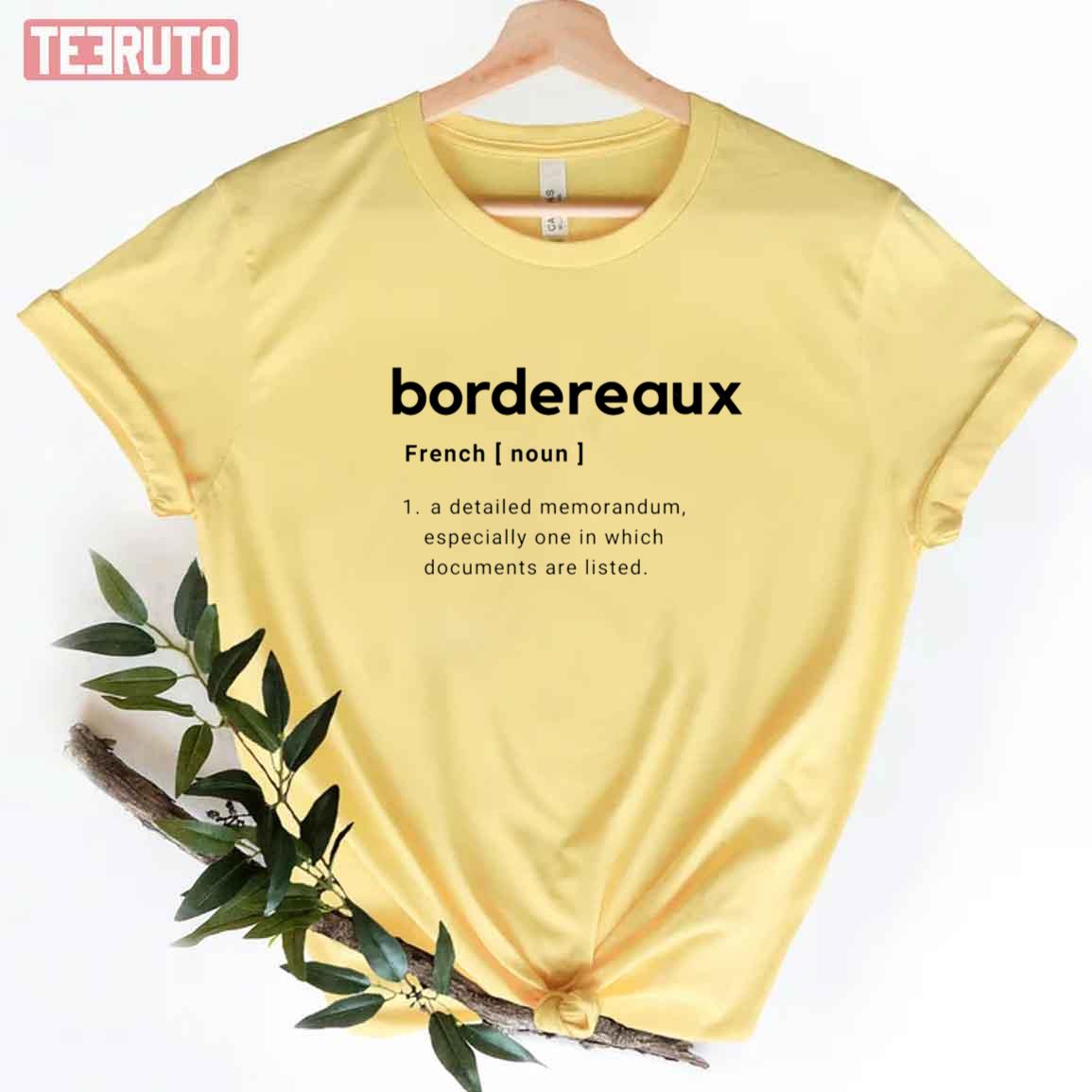 Aesthetic Word Bordereaux Definition Unisex T-Shirt