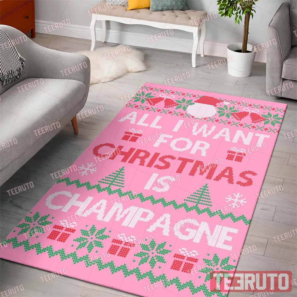 All I Want For Christmas Is Champagne Rug