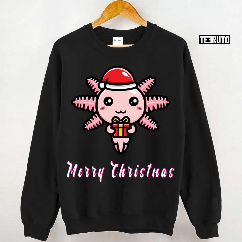 Axolotl Cute Axolotl With Santa Christmas Sweatshirt