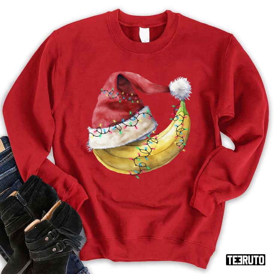 Banana Christmas Tree Lights Fruit Banana Sweatshirt