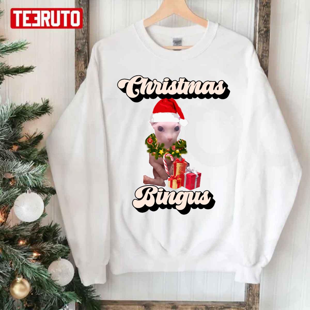 Bingus Meme Funny Beloved Bingus Cat Christmas Unisex Sweatshirt