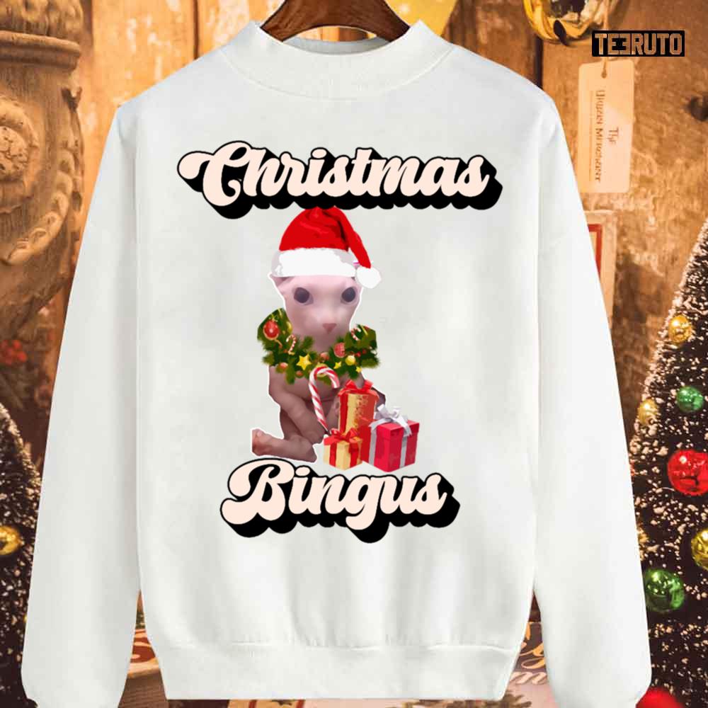 Bingus Meme Funny Beloved Bingus Cat Christmas Unisex Sweatshirt