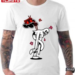 Black And White Cool Dancing Ghost Unisex T-Shirt