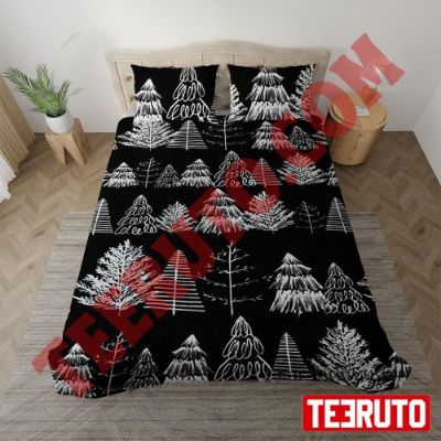 Black Pattern Christmas Tree Minimal Bedding Sets