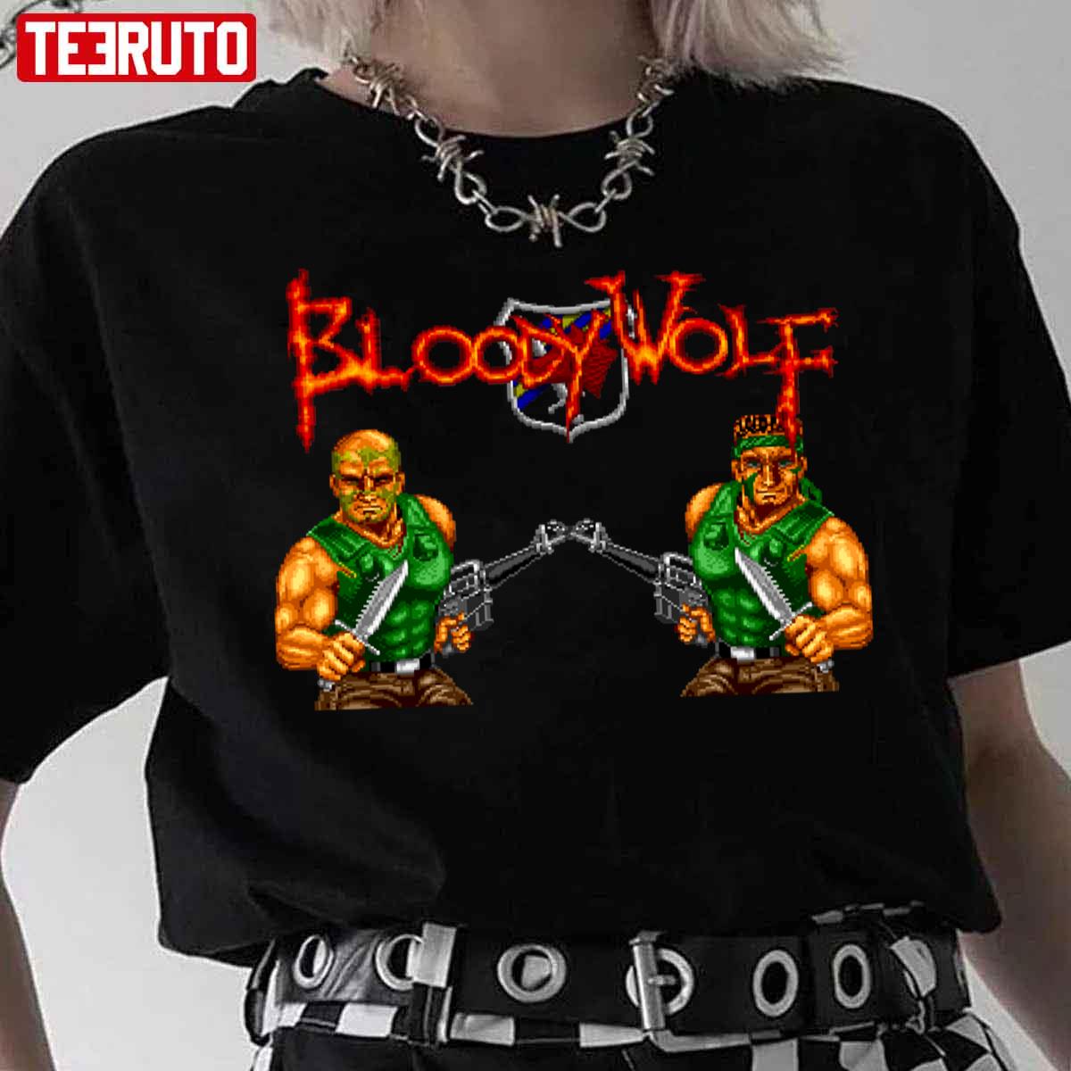 Bloody Wolf Turbografx 16 Title Screen Unisex T-Shirt