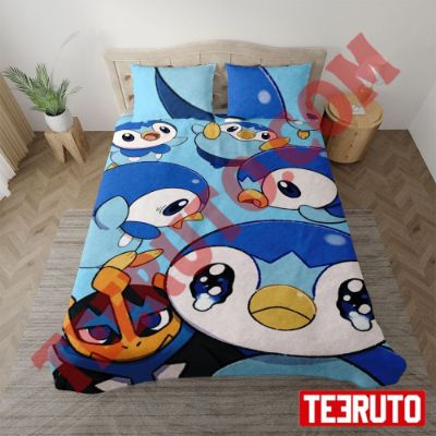 Blue Collage Piplup Pokemon Bedding Sets